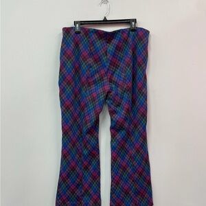 Anthropologie Vibrant Plaid Women's Pants Size Large